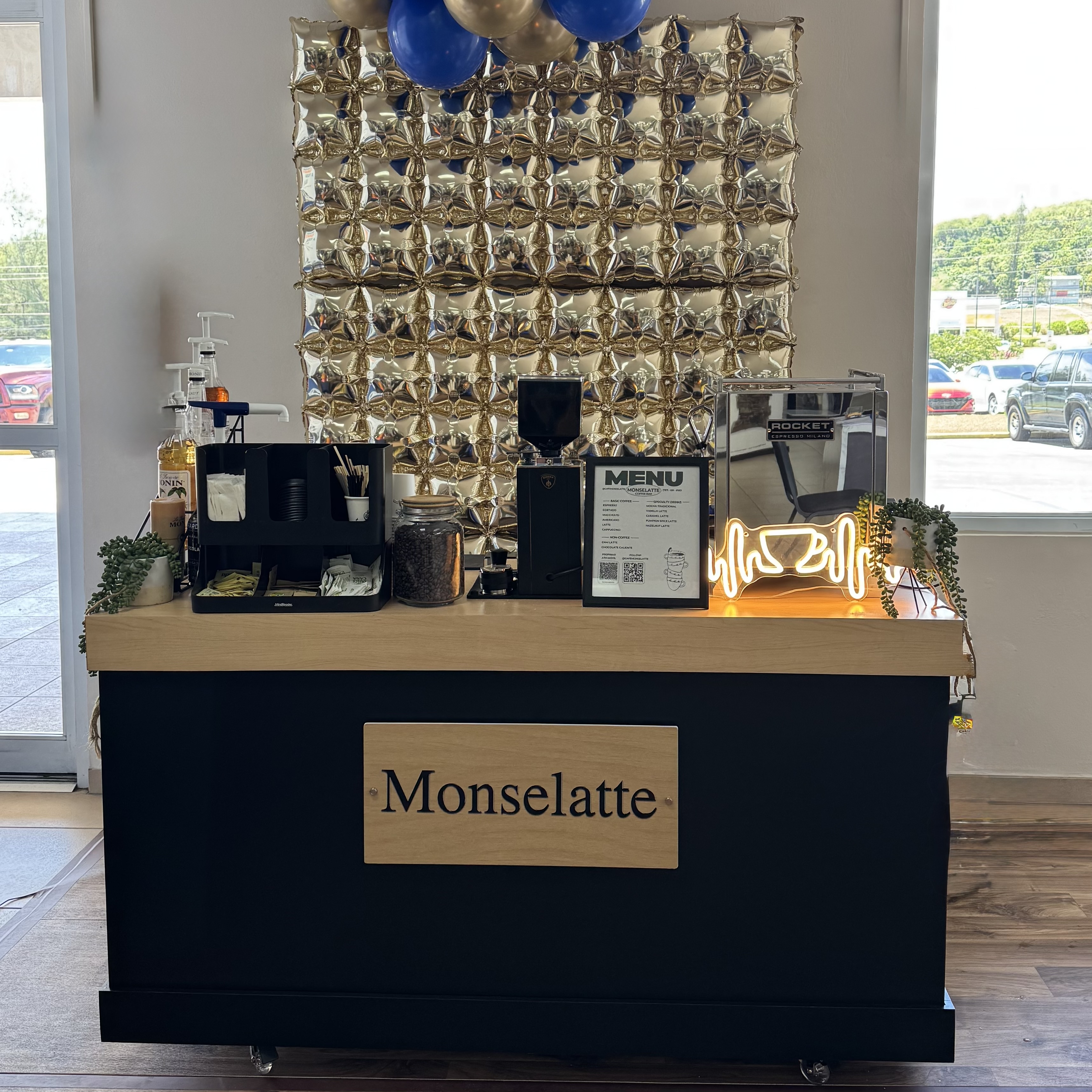 Barra de café móvil Monselatte en evento